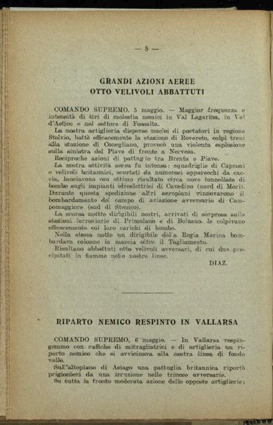 Il diario della nostra guerra : bollettini ufficiali dell'esercito e della marina